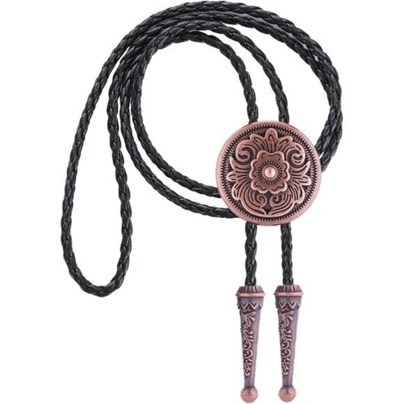 Floral Bolo Tie for Men Womens Small Copper - Picture 1 of 6